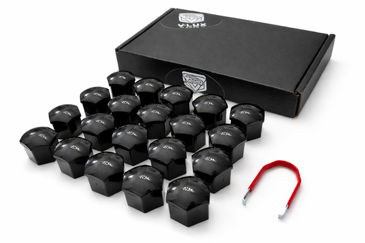 Lug Nut Covers for Defender 90 110 130 - 20 Glossy Black Wheel Nut Caps