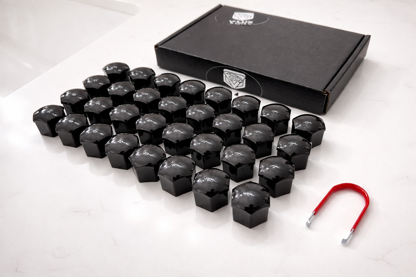 Lug Nut Covers for RAM 1500 2500 (including EV) - 32 Glossy Black Wheel Nut Caps